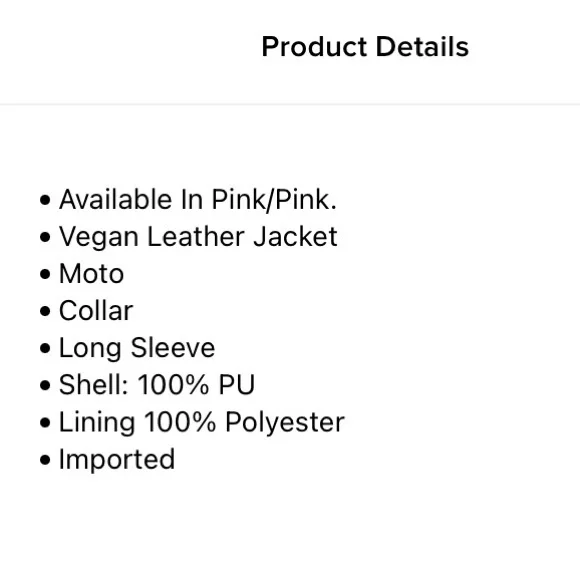 Fashion Nova Pink Leather Jacket - Picture 4 of 5